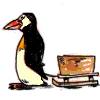 пингвин везёт санки